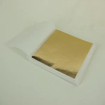 1000 listov šahovnica z 8 × 8.5 cm Tajvan Peneče Imitacije zlata, Leaf - Gilding gold leaf za Pohištvo Hotel Vrstice Steno za Dekoracijo