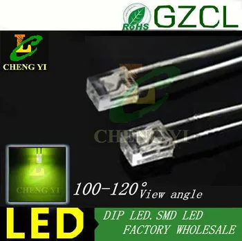 1000pcs brezplačna dostava Zelena 234 kvadratnih paket 3 mm svetleče diode 568-575nm 2.0-2.5 V, DIP LED 2x3x4