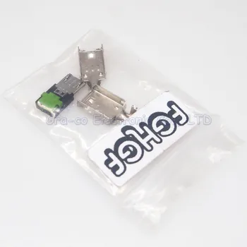 100set 3 v 1 MICRO USB Moški Vtič s kovinsko ohišje lupino Mike 5P Andrews USB vmesnik Punctured Solderless pritisnite tip žice