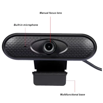 1080P Webcam Mini PC WebCamera Gonilnik USB-Brezplačno Vgrajeno Dvojno Mikrofoni za Živo Video Calling Konferenca Dela