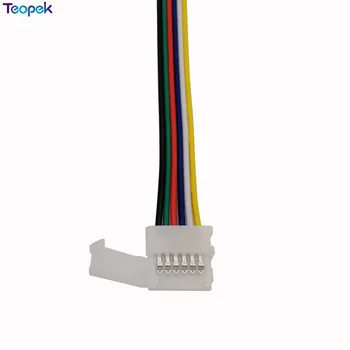 10pcs 6pin RGB SCT LED Priključek 6 pin 12 mm Širina Solderless Adapter Za RGB+SCT LED Trak 1 Posnetek Ali Posnetek 2 Enostaven Priključek