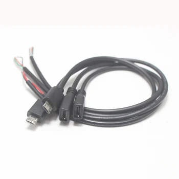 10pcs DIY Micro USB Varjenje Tip Moški Vtič Ženski priključek Priključek z 2P / 4P Kabel za OD3mm Žice Črna 30 cm