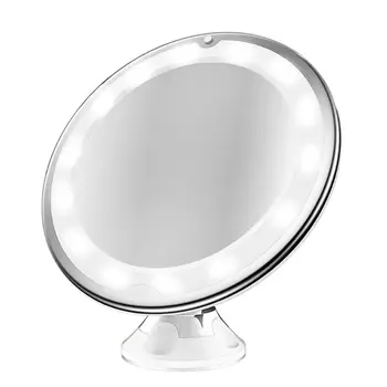 10x Ličila Ogledalo z LED Osvetlitev Kozmetičnih Povečava Ogledala z Gooseneck