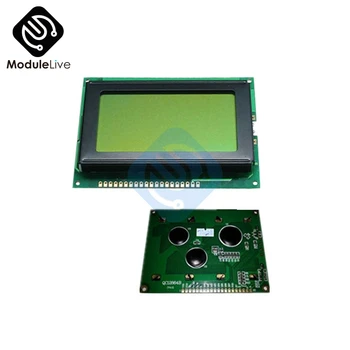 12864 128x64 Pike Grafični LCD Zaslon Modul Rumena Zelena Barva Ozadja LCD-Zaslon Za Arduino Raspberry Pi