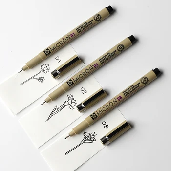 12pcs/niz češnjev cvet iglo cev pero nepremočljiva kavelj vrstici pero ročno poslikano strip kap risanje ustvarjalce