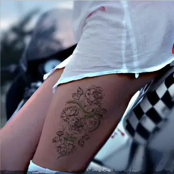 12pcs/set Veliko Rdečo Rožo tattoo Nalepke Roko Seks začasni tattoo Nalepke za Ženske Nepremočljiva tattoo Nalepke Body Art
