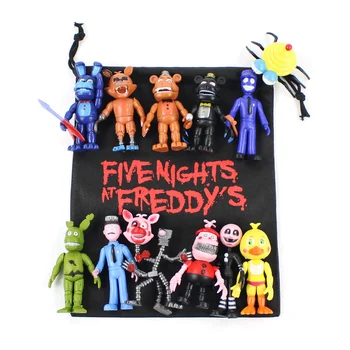 13pcs/veliko Pet Noči na Freddy je FNAF Pet Noči Na Freddy Freddy je Fazbear Foxy Lutka Igrače 9 cm 12pcs številke in 29 cm 1pcs vrečko