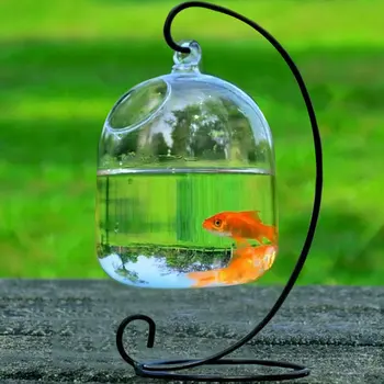 14.2 * 10 * 10 cm Srčkan Pregleden Fish Tank Stekla, ki Visi Stekleni Akvarij Ribe Skledo Cvet Vazo Ustvarjalni Dom Dekor