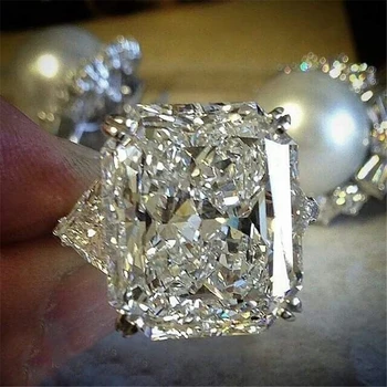 14K Zlato Poroko diamantni Prstan za Ženske anillos Bela Topaz Nakit Bague Gemstone Bizuteria 14K zlato nakit prstan polje Bizuteria