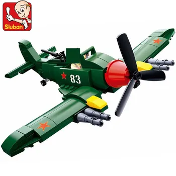 170Pcs Vojaške WW2 Sovjetske zveze IL 2 Napad Letal Borec gradniki Določa VOJSKE Opeke Izobraževalne Igrače za Otroke