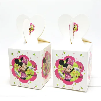 18/30/42/54 kos Minnie Mouse Otroci Uslug Škatle Darila Baby Tuš Dekoracijo Papir Minnie Kokice Happy Birthday party Supplies