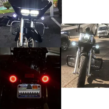 1Pair motorno kolo Led smerokaze Komplet za Harley Cesti Drsne Touring Sportster z 1156 1157 Znanja Bela/Oranžna dioda Led Vključite Opozorilne