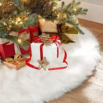 1Pc Bela Plišastih Božično Drevo, Krzna, Preproge Vesel Božič Okraski Za Dom Natalne Drevo Krila Novo Leto Dekoracijo Navidad