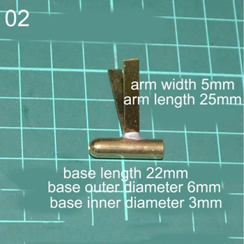 1PC Medenina Gred Nosilec Nosilec Notranje Dia 3 mm/4 mm Propeler Strut Dvojno Eno Roko Podporo za Simulacijo RC Čoln Model
