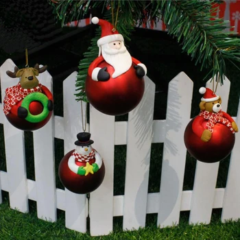 1PCS Božič Žogo Risanka Pisane Kroglice, Lepe Božično Drevo Slike Polimerne Gline Žogo Bleščice Baubles Božič Dekoracijo