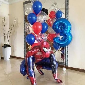 1set 3D Big Spider Supperhero človek Mylar Folija Balon Folija Baloni Rojstni Dekoracijo Potrebščine za Otroke Darila