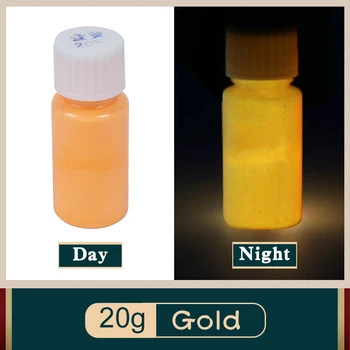20 g Zlato Svetleče Barve Žareti v Temno Fluorescentne Barve za Stranke Nohtov Božični Okraski, Fosfor Pigment
