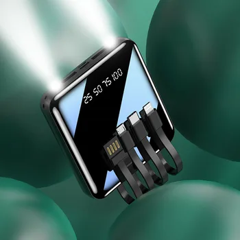 20000mAh Ogledalo, Mini Power Bank Prenosni Zunanje Baterije Powerbank telefonskega Polnilnika Z Micro USB TIP C Kabel Poverbank