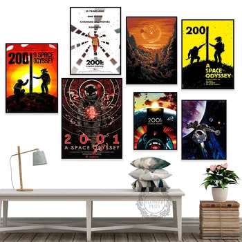 2001 A Space Odyssey Filmski Plakat Klasičnih Filmskih Plakatov in Fotografij Stenskih slikah, Slikarsko Platno za Dnevni Sobi Doma Dekor