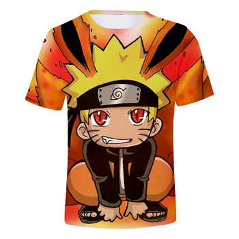 2018 Vroče Prodaje Naruto Stripi 3D majica s kratkimi rokavi Moški/ženske Poletne Majice Moda Risanka Sasuke Kakashi 3D Tiskanja moška t majica Oblačila 4XL