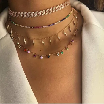 2019 novo prispela spomladi nova oblika svetle pisane mavrice nakit choker stranka darilo tanke čudovit osupljivo ženske ogrlica