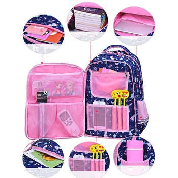 2019 primerna za razrede 1-6 Cvet risanka tiskanje šolske torbe za dekleta otrok ortopeda šolski nahrbtnik mochila infantil