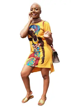 2020 Afriške Znak Oblačila, Obleke, Seksi Retro Nacionalni Big Ugoden Moda Ohlapno Obleko