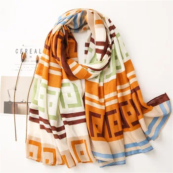 2020 Jeseni Mode Azteški Etnične Geometrijske Viskoze Šal Šal Visoke Kakovosti Neckerchief Jeseni, Pozimi Foulard Muslimanska Oblačila Hidžab Sjaal