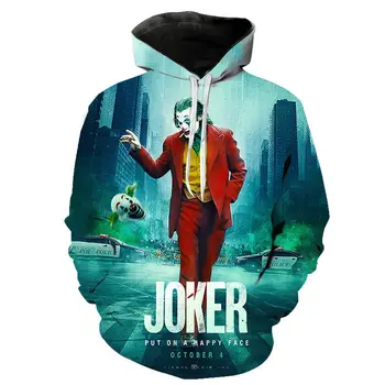 2020 Joker 2 Hoodies Moški Ženske Klovn 3D Tiskanja Hooded Majica Dolg rokav Harajuku Ulične Mode Priložnostne Kul Puloverju
