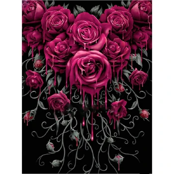 2020 Meian Cvet dembroidery navzkrižno šiv kit povzetek rdeče Rose 5d Diamond Slikarstvo mozaik cvet 5d Sliko Okrasnih