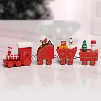 2020 Mini Lesene Božični Vlak Nastavite Okraski Za Božično Darilo Vlak Določa Leseni Vlak Model Vozila, Novo Leto, Božič Igrače Za Otroke