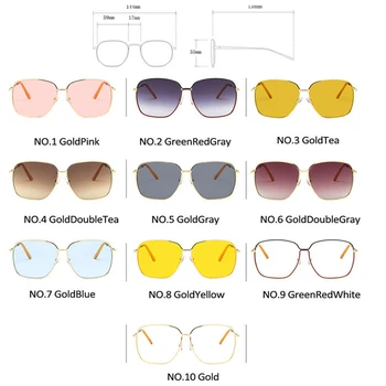 2020 Moda Kovinski Ženske, sončna Očala, Ogledalo Klasične Velike okvir Retro Beat Street Očala Potovanja Oculos De Sol UV400