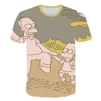 2020 moška T-shirt Vroče Prodaje 3D Tiskanje Simpson Oblačila Najstnik Otrok 3DT Majica Harajuku Hip Hop za Moške in Ženske T-shirt