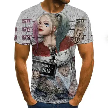 2020 Moške Grozo T-shirt Modi Nove Poletne Moške Kratke Rokav Priložnostne 3D Rock T-shirt za Moške in Ženske Vrhovi