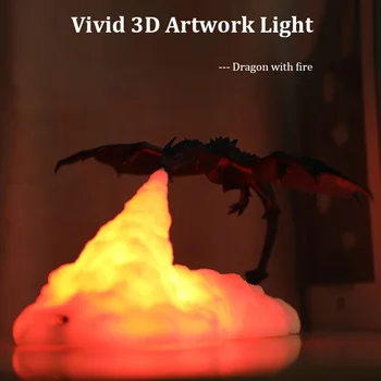 2020 Najnovejši Dropship 3D Tiskanih LED Zmaj, Svetilke za Nočno Luč Za Dom, Vroče Prodaje Kot Luna Lučka za Nočno Svetilko Najboljših Darila Za Otroke
