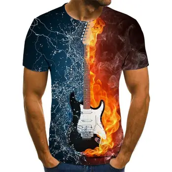 2020 neue T-shirt Mnner der Musik T-shirt 3d Gitarre T-shirt Hemd Tiskanja Gothic Anime Kleidung Kurzarm T-Shirt XXS-6XL