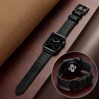 2020 Nov edinstven design band za Apple Watch Band 42mm 40 mm Retro Olje, Vosek Usnje iwatch band 1/2/3/4/5/6/SE Silikon Usnje
