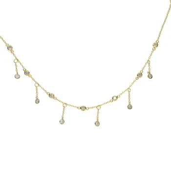 2020 Nova moda v redu S925 ploščo cz krog čar choker tassel verige elegantno poročno darilo ženske obesek ogrlice nakit
