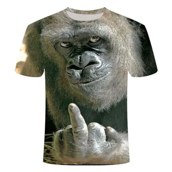 2020 Nova moška T-Shirt 3D Tiskanja Živali Opica T-Shirt Kratek Rokav Smešno Oblikovanje Priložnostne Vrh T-Shirt Dropshipping