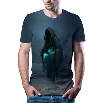 2020 nove animacije, 3D tisk T-shirt casual moški modni T-Shirt Smešno grozo klovn 3D ulične animacije T-shirt