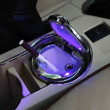 -2020 Nove luksuzne high-end Avto Pepelnik Z LED Luči Škatla za Shranjevanje Chrome Smeti Za Audi A3 A4L A5 A7 Q3 Q5L A6L A8L