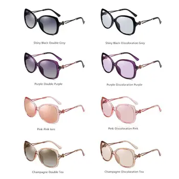 2020 Ženski Polarizirana Photochromic sončna Očala ,Prevelik Žensk Črno Obarvana, Diamond sončna očala z TAC Objektiv S191