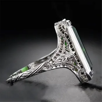 2021 novo razkošje, zelena barva 925 sterling srebro zaročni prstan za ženske lady obletnice, darila nakit trgovini R5462