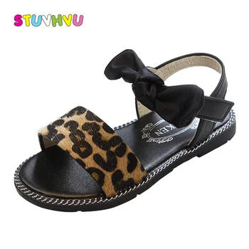 2021 Poletje nova dekleta sandali princesa čevlji modni leopard baby otroci dekliška športni copati za otroke plaži čevlji slip stanovanj na debelo