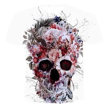 2021New Poletje 3D T-Shirt Moški Oblačila Dihanje Skull&Smrti Kratek Rokav Moda O-Vratu Street Nositi Kul Prilagodljiv 110-6 XL