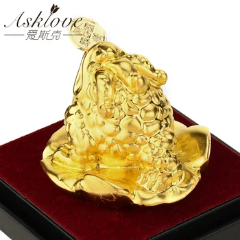 24k Zlata Folija Žaba Feng Shui Urh Kitajski Golden Frog Denar, Srečo, Bogastvo Bogastvo Urad za Namizni Okras Doma Dekor Srečen Darila