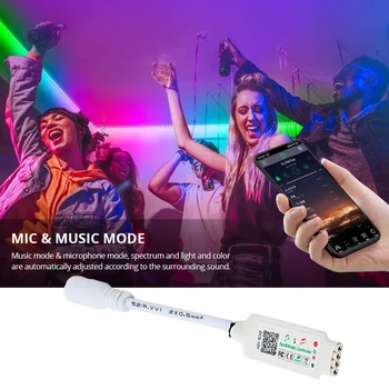 24Keys Bluetooth, LED RGB Trak Krmilnik Glasbe, Audio RGB LED Krmilnik DC 5-24V IR Daljinskim upravljalnikom za RGB LED Trak Svetlobe Android, iOS