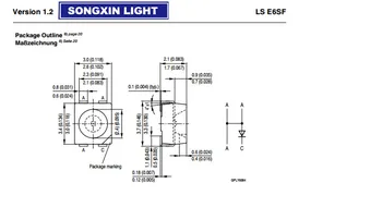 25pcs LSE6SF-V2BA-1-1 LS E6SF-V2BA-1-1 3528 rdeča PLCC-4 Skupno Katodo Super Svetla LED zadnje luči SMD Novo izvirno