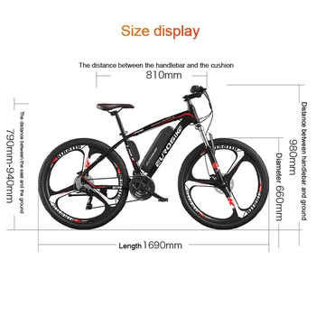 27 hitrost električna kolesa Aluminij zlitine električno kolo za odrasle, 3 noži 26 inch dvojno zavor e kolo gorsko ebike