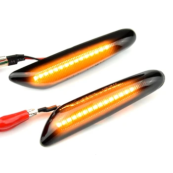 2PCS Dim Objektiv Dinamično Teče LED Vključite Signal Strani Marker Svetlobe Blinker luči za BMW E60 E61 E90 E91 E81 E82 E88 E46 X3 X1